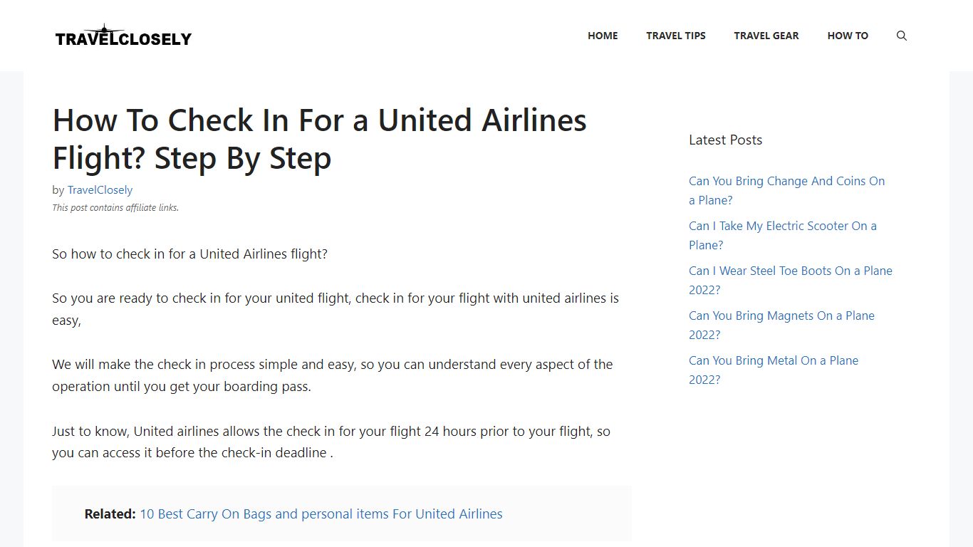 How To Check In For a United Airlines Flight? Step By Step - TravelClosely