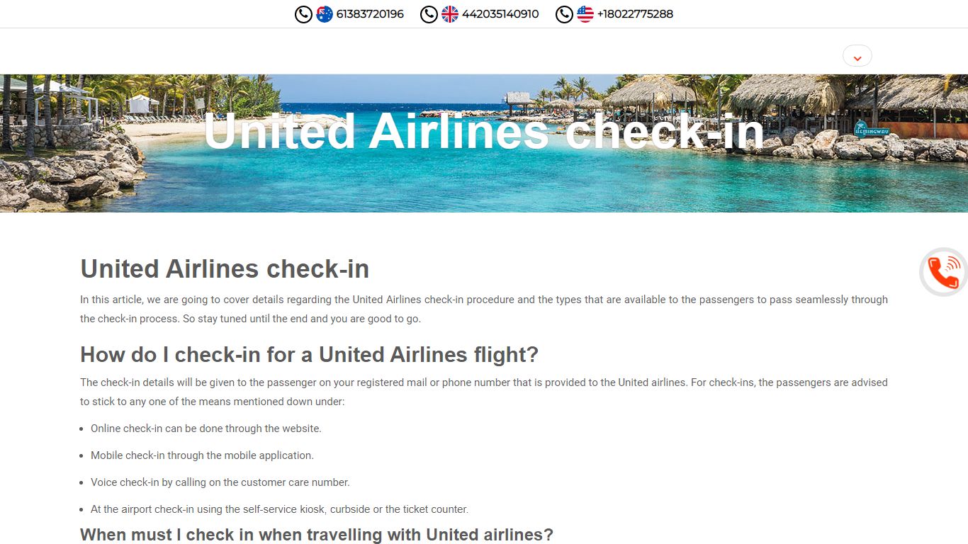 United Airlines check-in | United Online Check in - QuickCaribbean